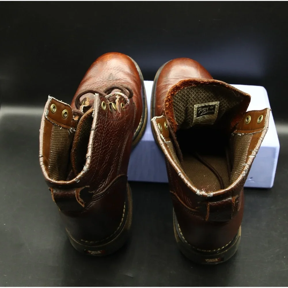 Tony Lama TW953Y Brown Youth Lace-Up Leather Boots, Youth Size 2.5